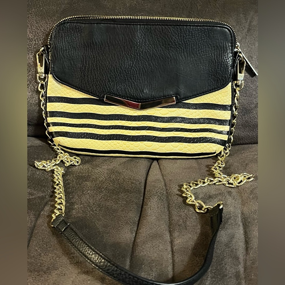 Olivia + Joy Python Embossed Gold Chain Black And… - image 1